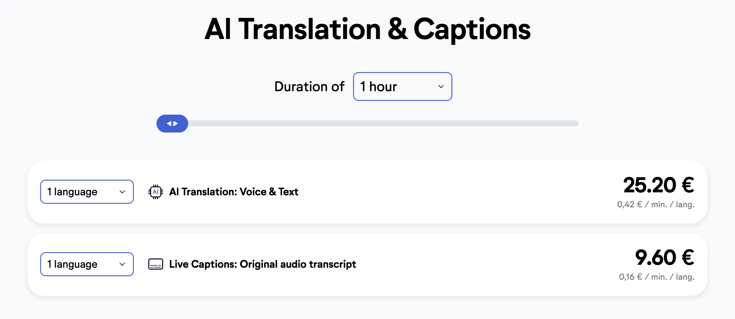 LiveVoice AI feature pricing
