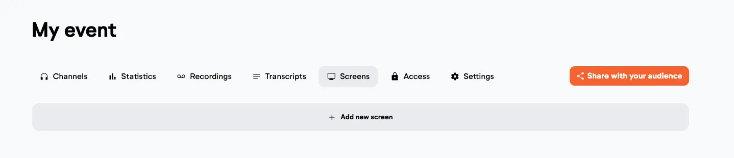 Screens Tab