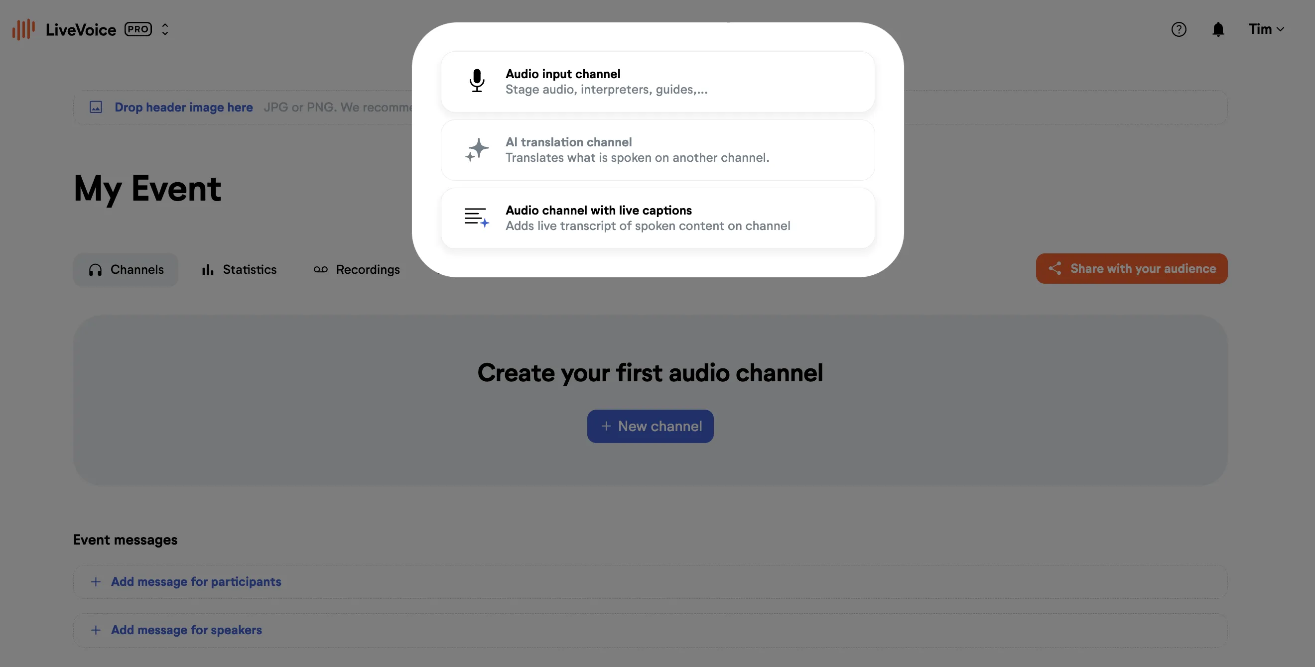 Create a channel