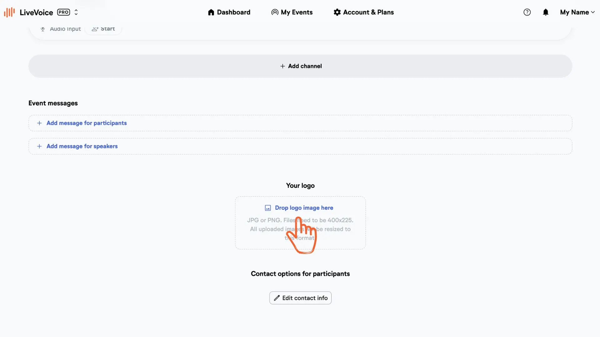adding a logo to event page