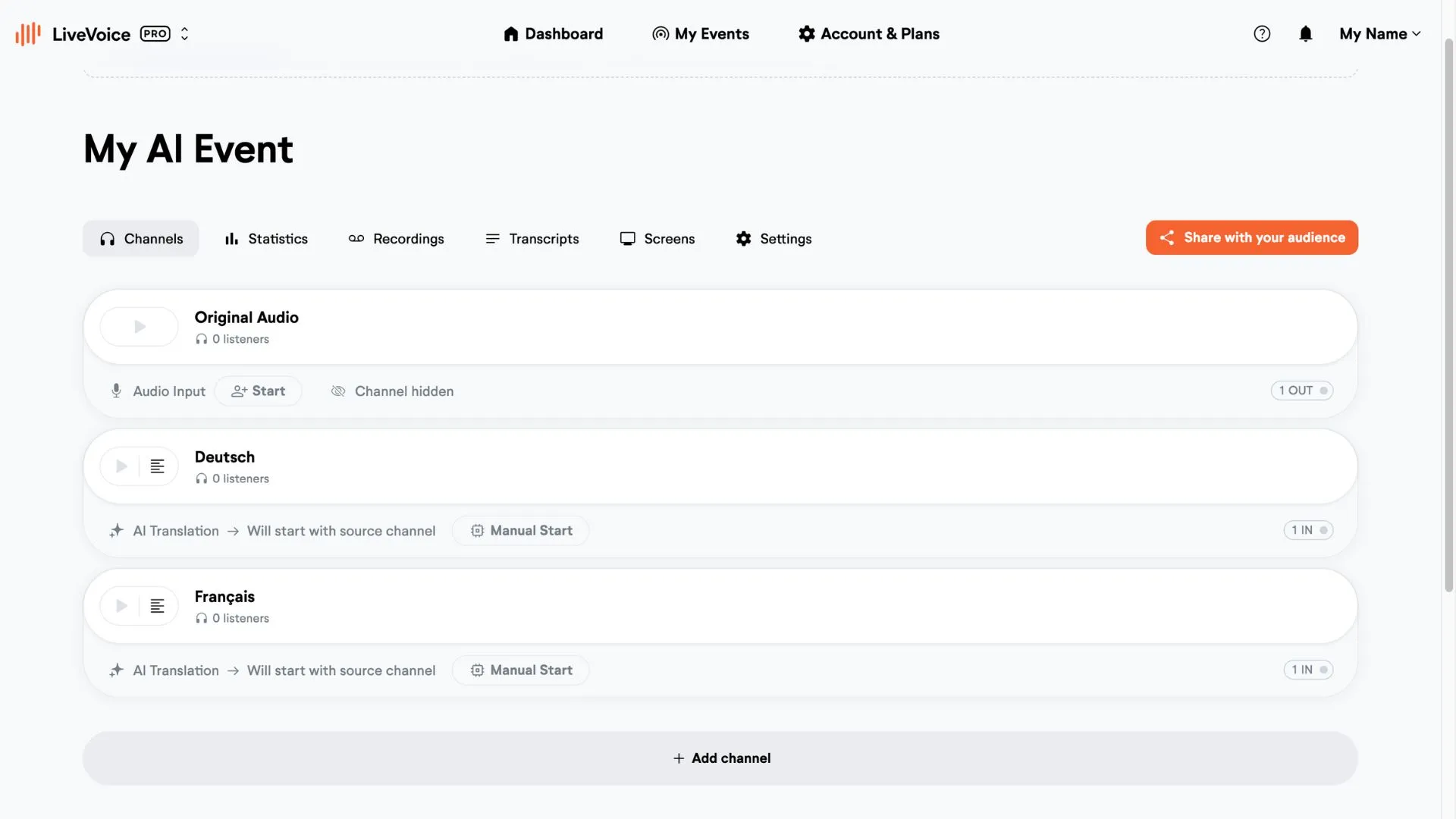 AI translation setup