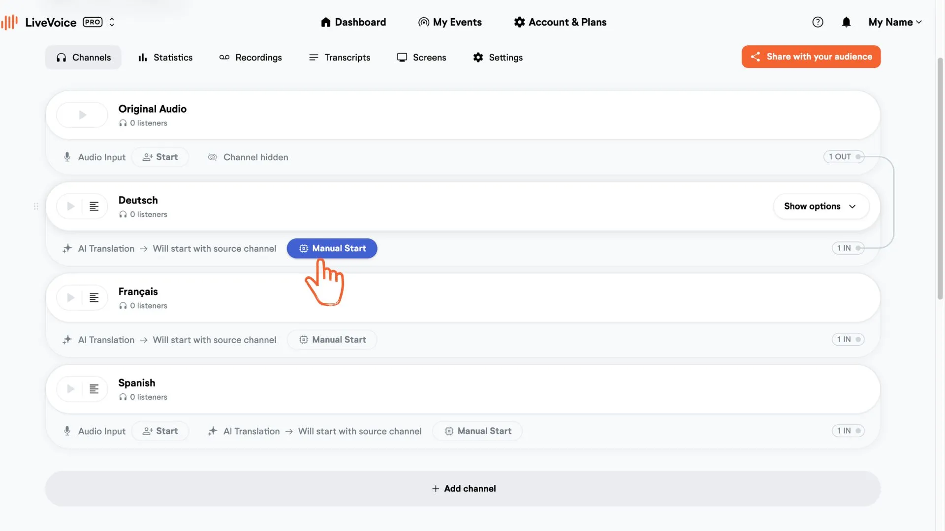 AI translation setup