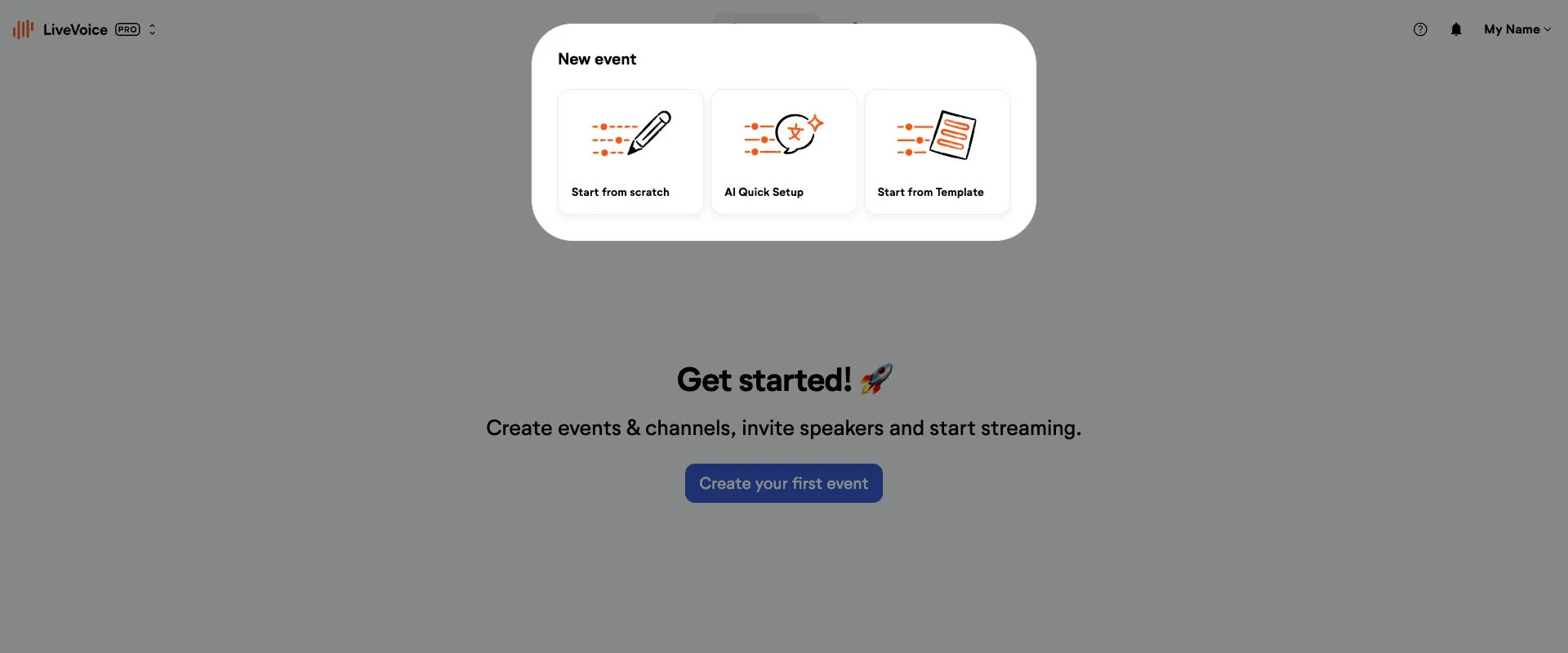 how to create event