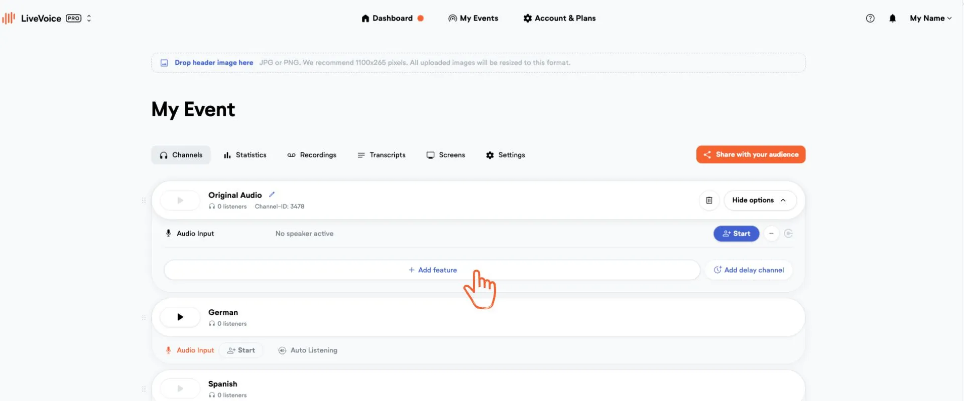 select add feature