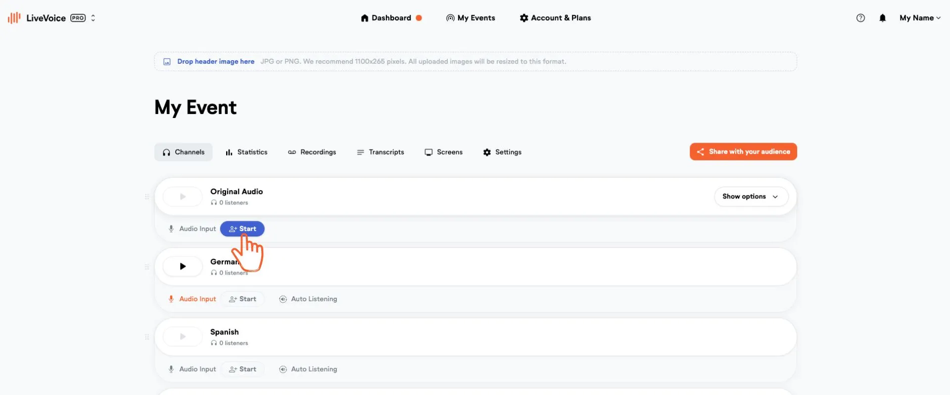start streaming