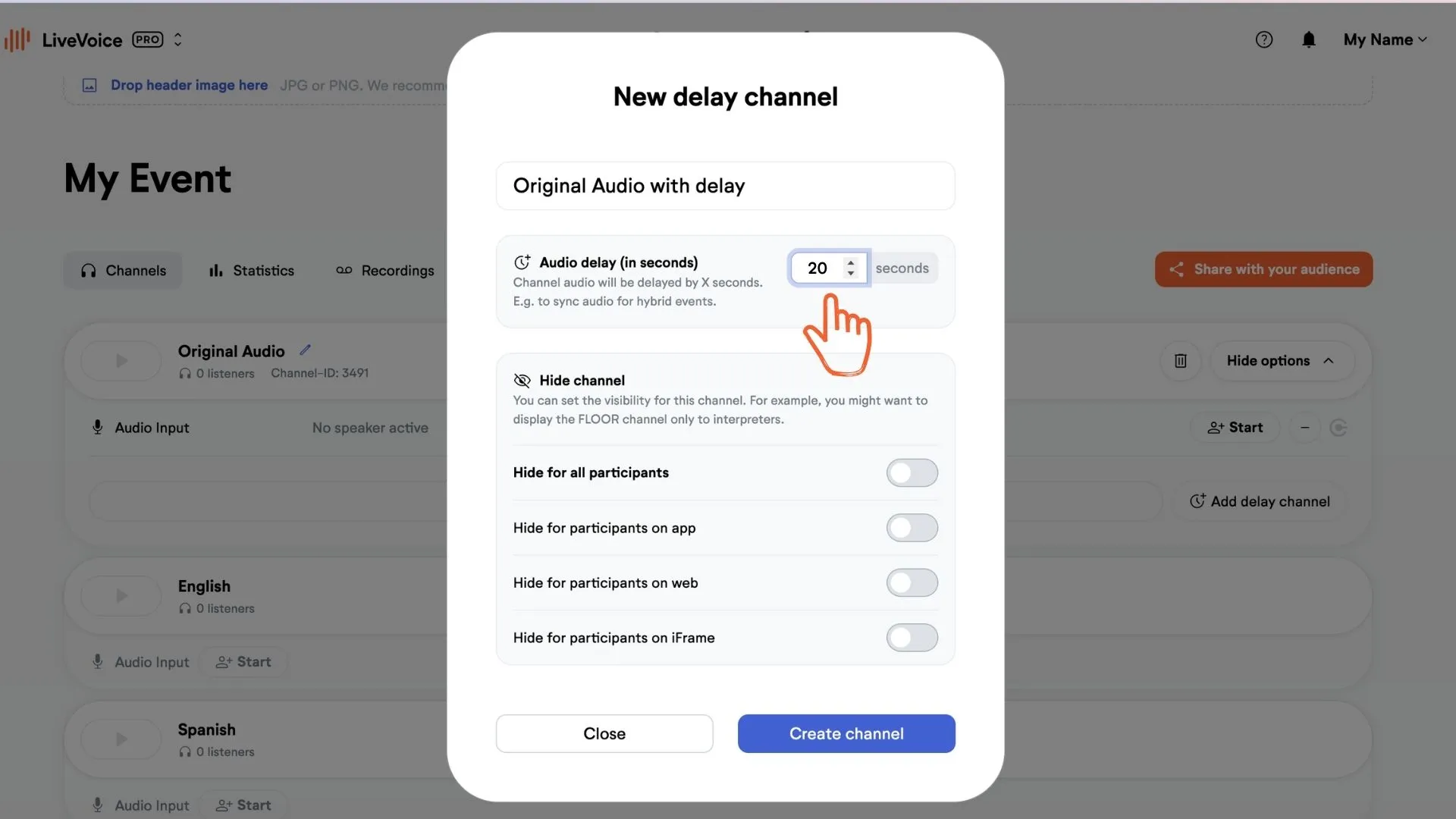 audio delay toggle