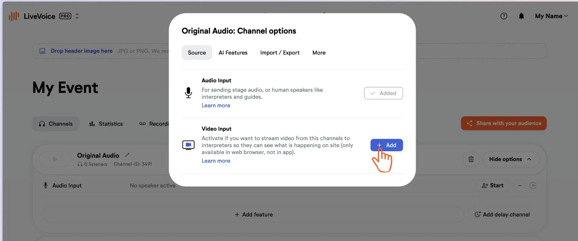 activate live video