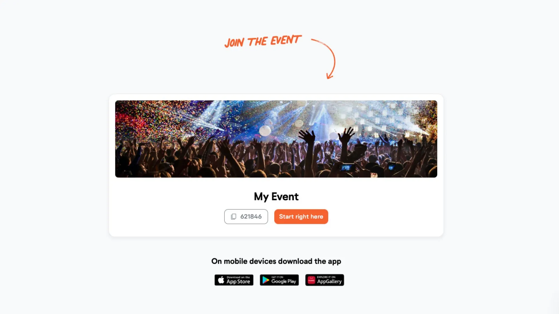 LiveVoice join event screen