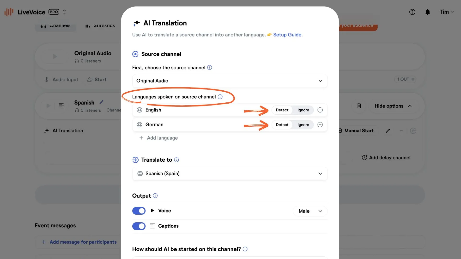 Multi Language Detection Setup