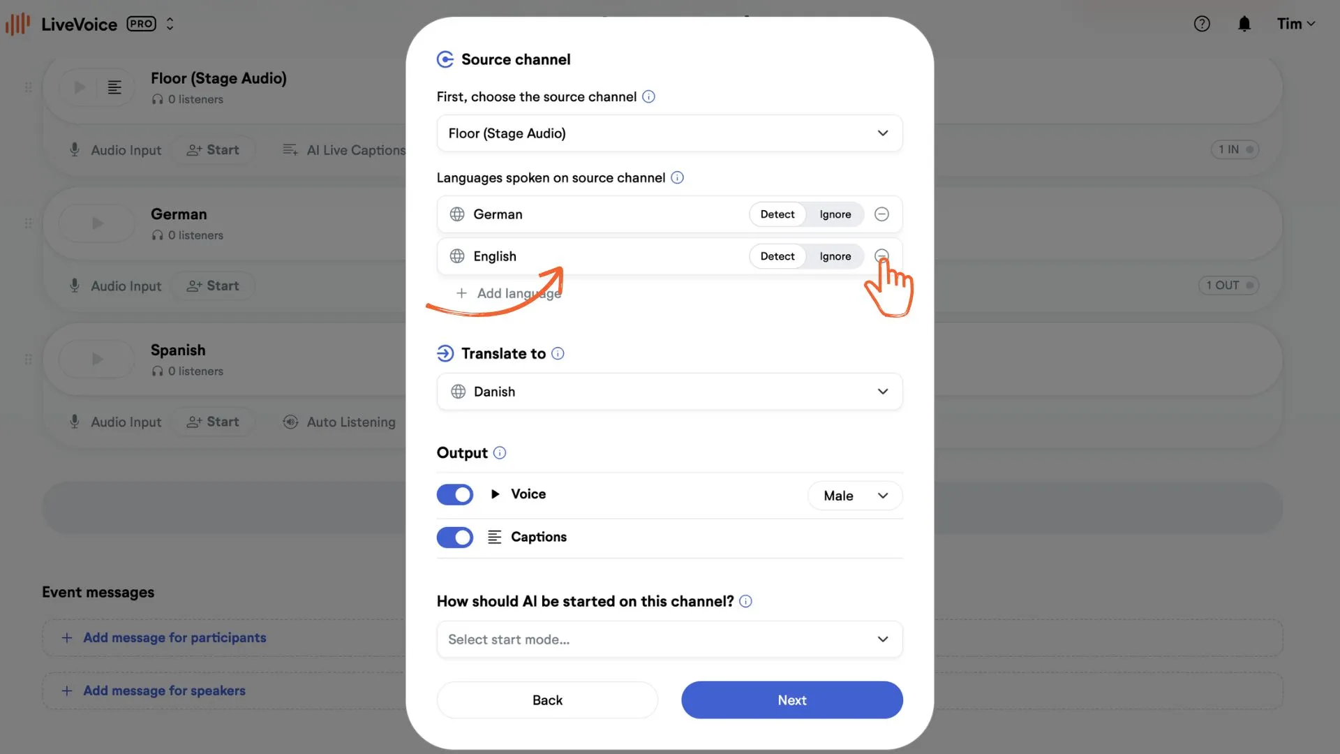 How to choose delete multilanguages