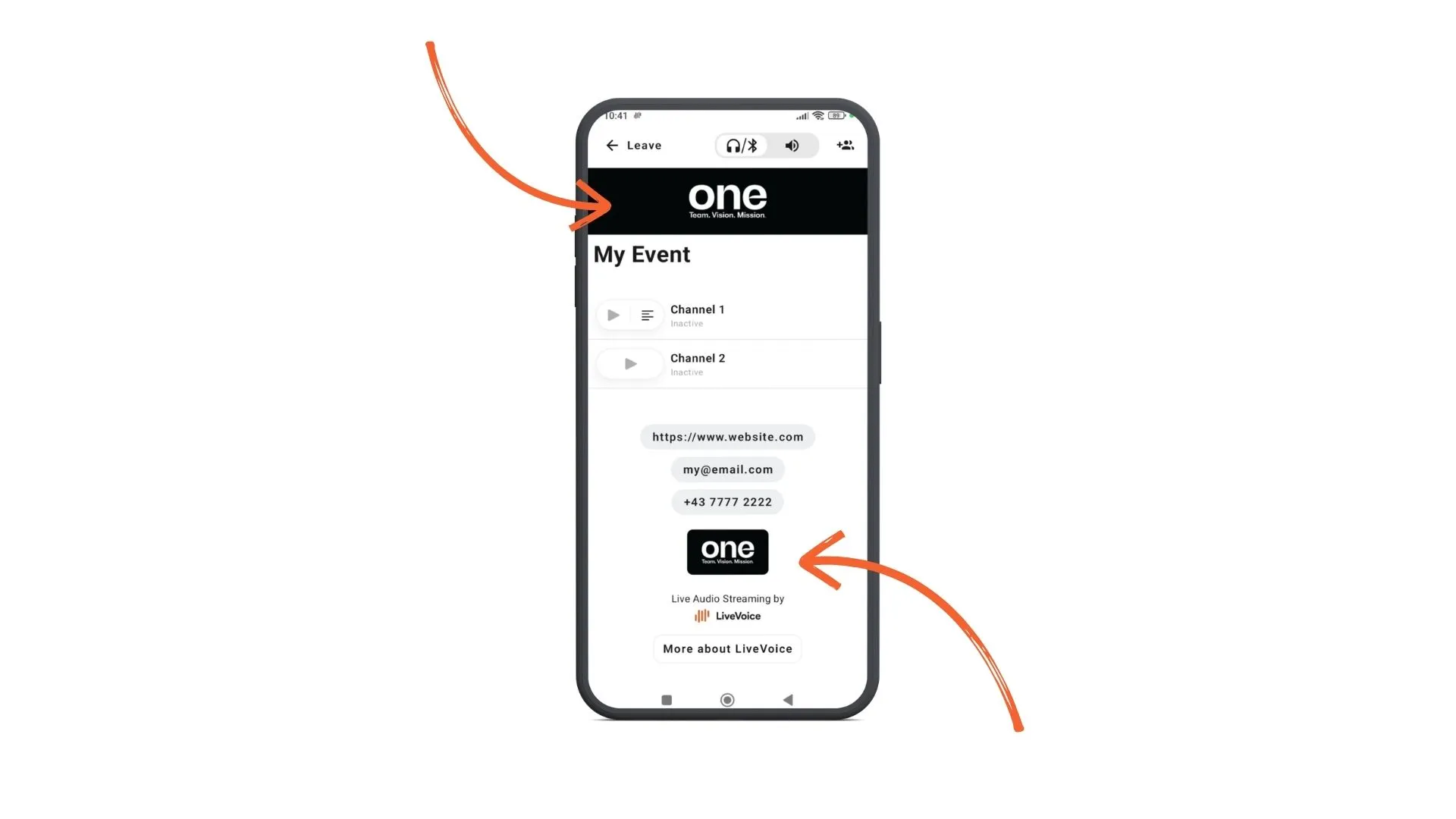 logo and header in app