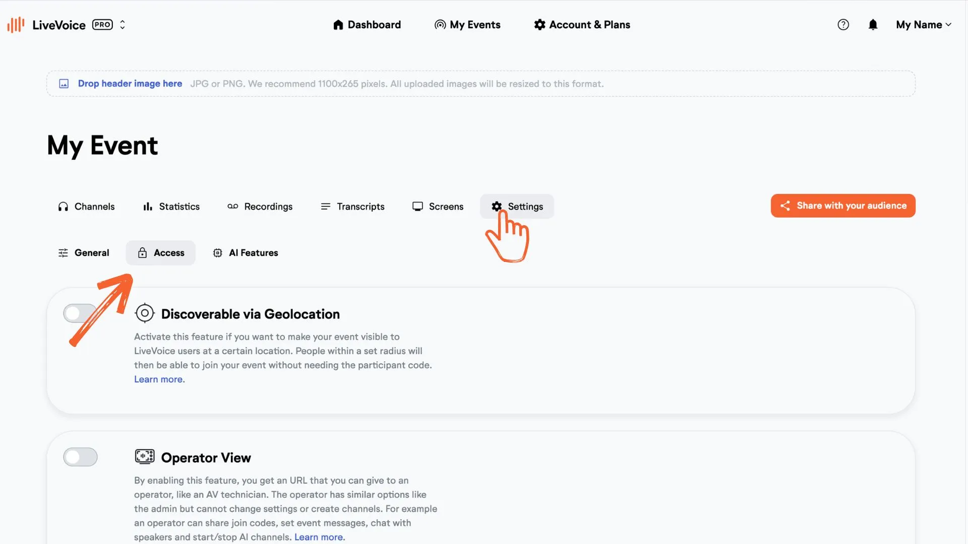 speaker password settings