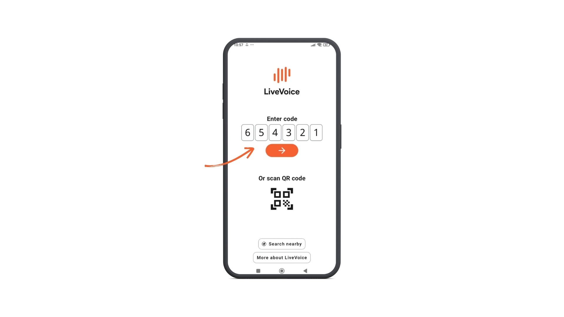 start streaming on app code input