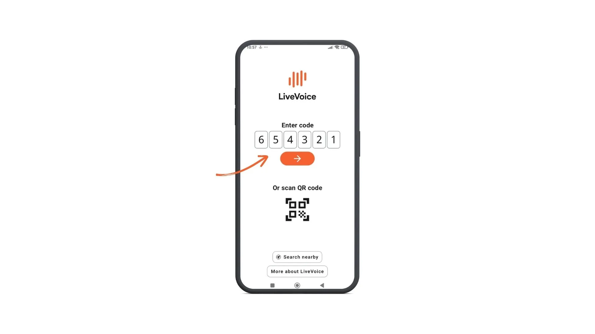 start streaming on app code input