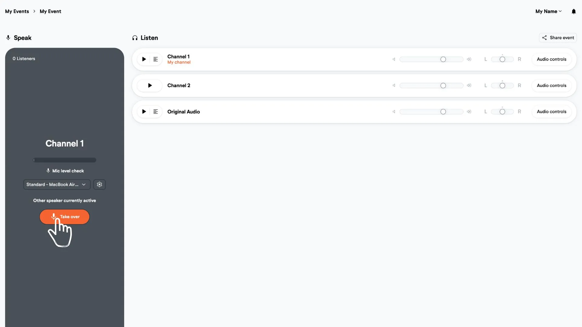 switching speaker while streaming
