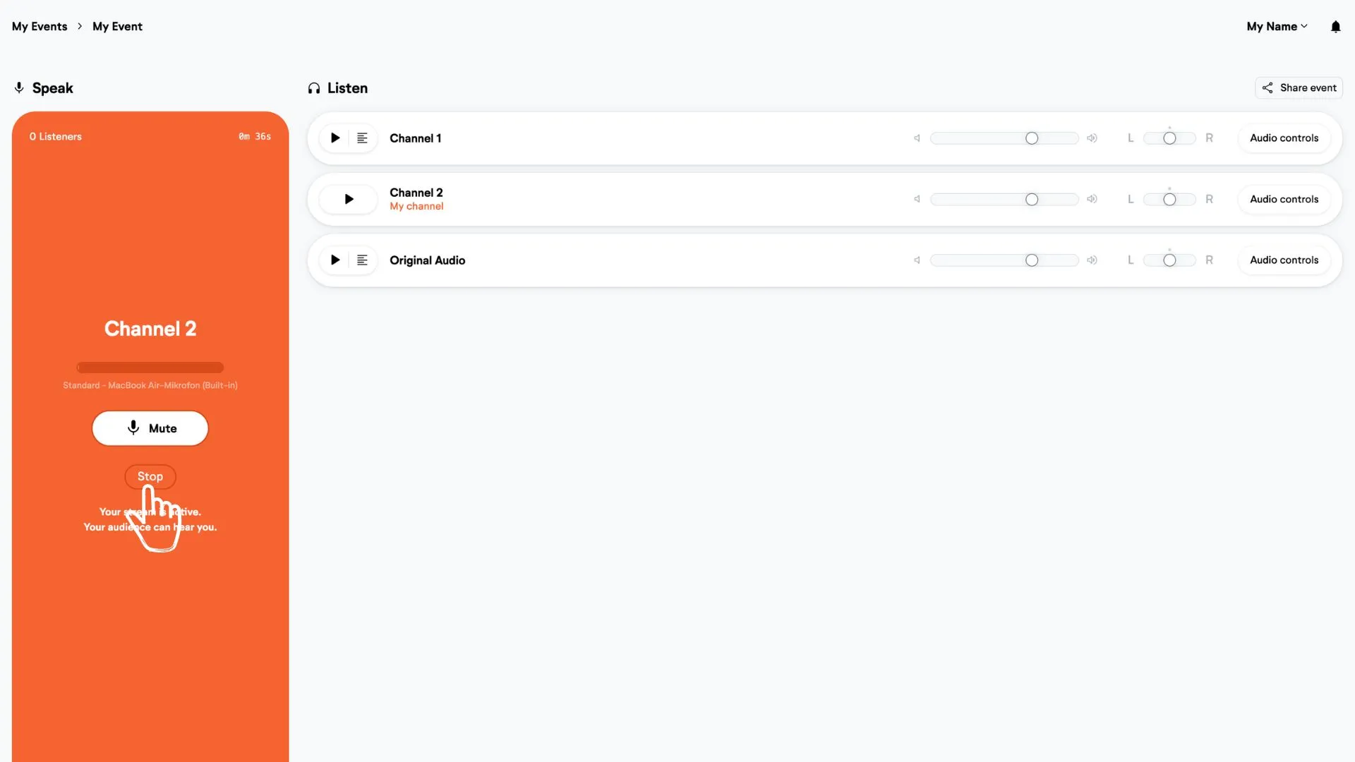 switching speaker while streaming